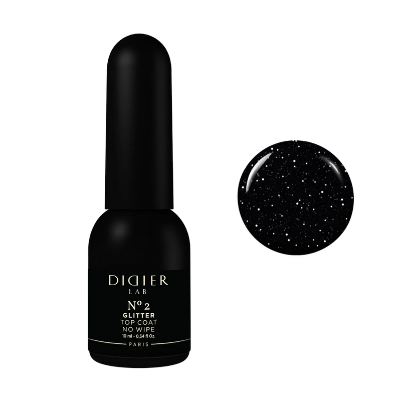Gel polish "Didier Lab", Glitter Top coat, No2