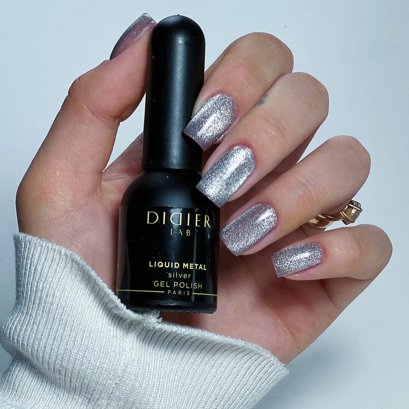 "Didier lab" metal effect gel polish "Liquid Metal", silver