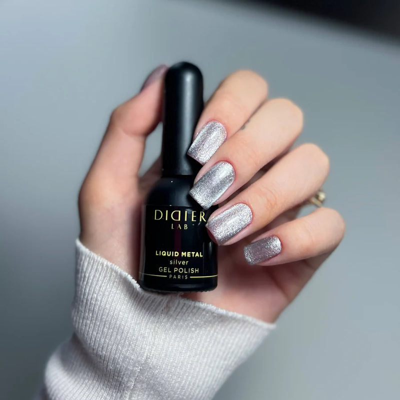 "Didier lab" metal effect gel polish "Liquid Metal", silver