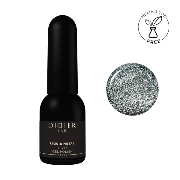 "Didier lab" metal effect gel polish "Liquid Metal", silver