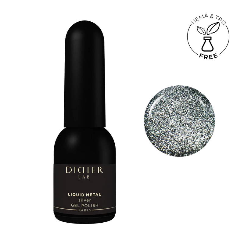 "Didier lab" metal effect gel polish "Liquid Metal", silver