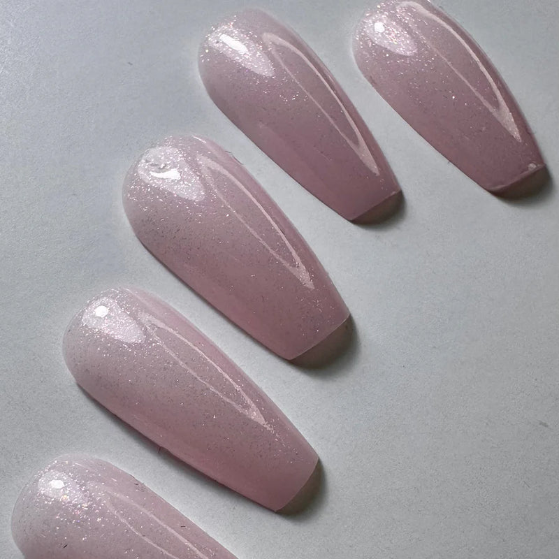 Glitter Top Coat No Wipe, Pink, Didier Lab, 10 ml.