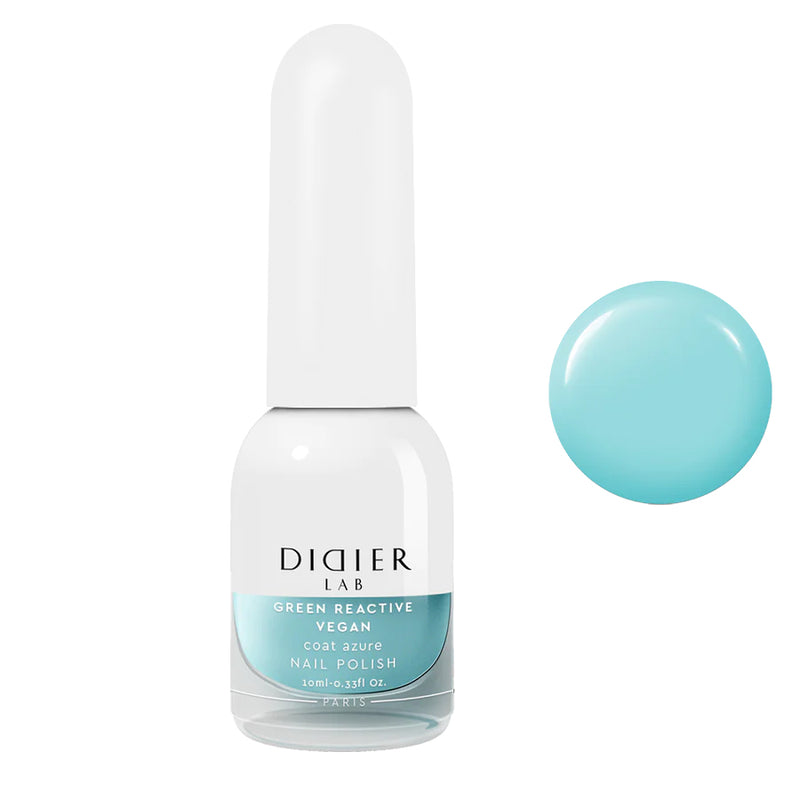 Green Reactive Vegan Nail Polish, Didier Lab, Coat Azure, 10 ml