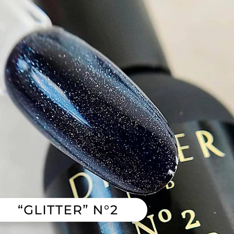 Gel polish "Didier Lab", Glitter Top coat, No2