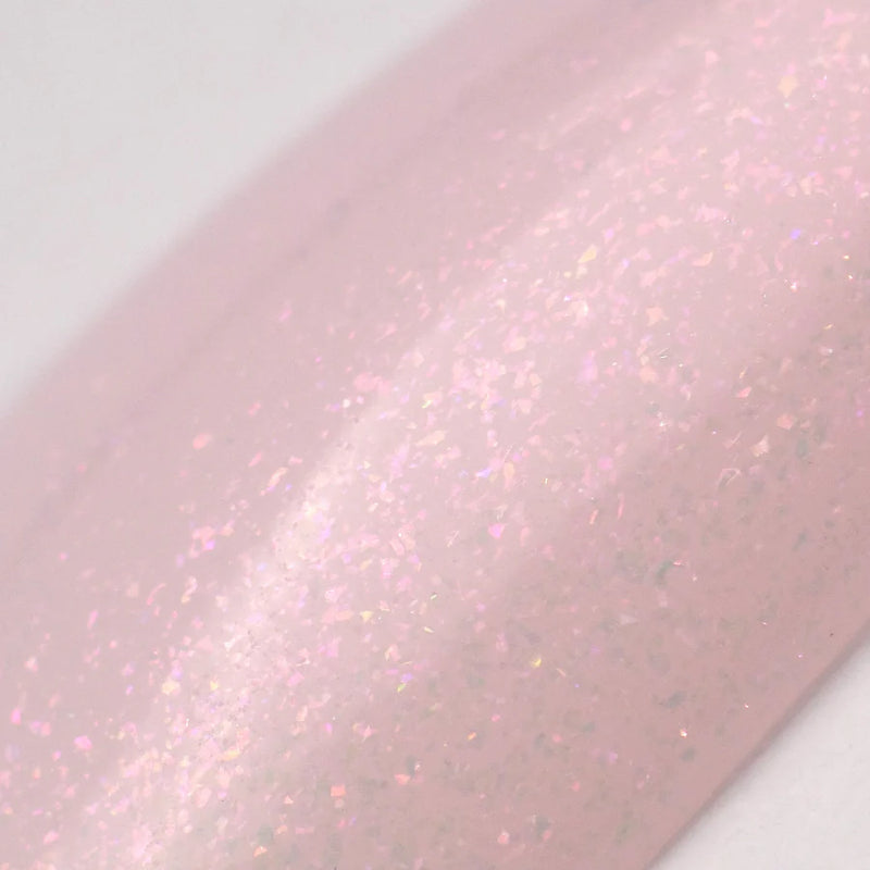 Glitter Top Coat No Wipe, Pink, Didier Lab, 10 ml.