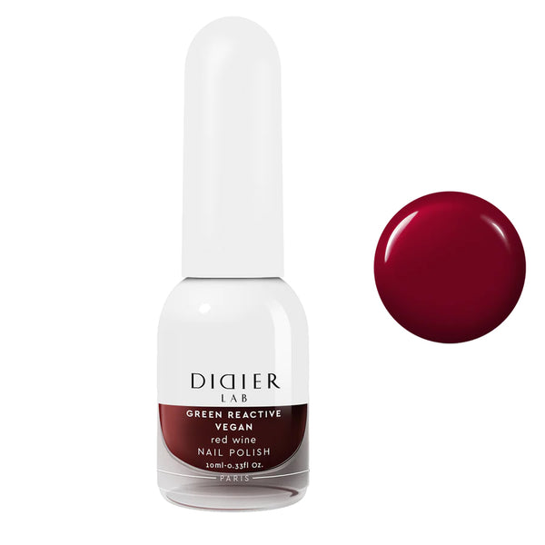 Green Reactive Vegan Nail Polish, Didier Lab, Red Wine, 10ml